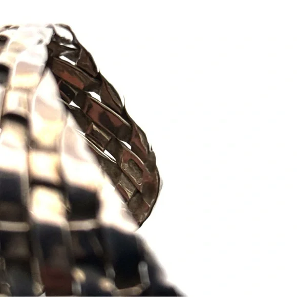 Very large woven 925 Sterling silver cuff bracelet - Picture 10 of 11